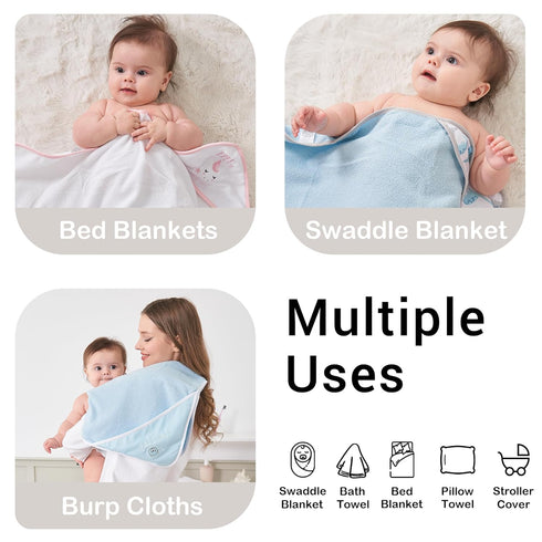 Set 6-Pack 28 28 Inch(Dinosaur) Viviland Baby Towels and Baby Wash Cloths Hooded Baby Towels Baby Wipes Absorbent Bath