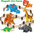 18pcs Oriate Farm Animals Fences Magnetic Tiles, Magnet Fencing Compatible Garden Farming Zoo Dinosaur, Kids Magnetic
