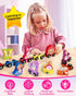 Helsort Set Ages3-5, Wooden Number Train for Toddlers, Magnetic Unicorn Trains Toys, Numbers Matching Game for Toddler