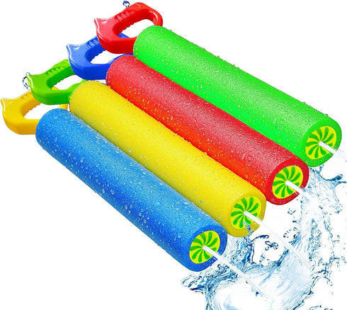 4-Pack Water Blaster Soaker Guns Set, 15'' Water Guns with Plastic Handle for Outdoor Summer Fun