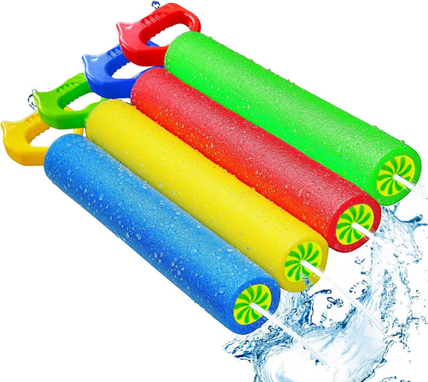 4-Pack Water Blaster Soaker Guns Set, 15'' Water Guns with Plastic Handle for Outdoor Summer Fun