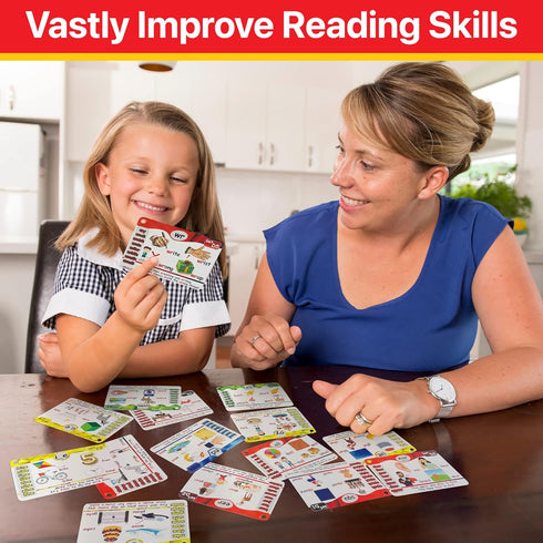 Phonics Flash Cards, Learn to Read in 20 Phonic Stages, Educational Games for Kids Ages 4-8, Kindergarten