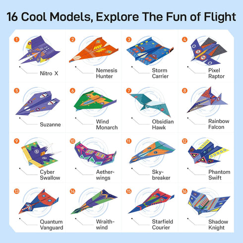 16 48 312+ 11 8.3 inches Leven DIY Paper Airplane Book, Creative Folding Paper Planes with Sheets of Colorful Origami