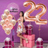 KatchOn, Rose Gold 22 Number Balloons - 40 Inch Foil Number Balloon for 22 Birthday Party Decorations