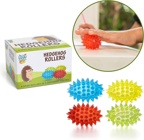 Spiky Balls Stim Toy 4 Pcs Set - Picking Desk Fidgets for Kids & Adults, Sensory Fidget Toys