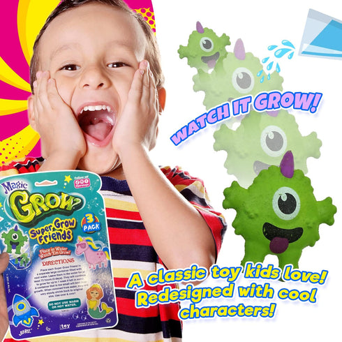 (1 Set 3 Boys-316-1-s JA-RU Magic Grow Friends of Boys Styles) Unicorn, Mermaid & Fish Theme. Bulk Expanding Bath