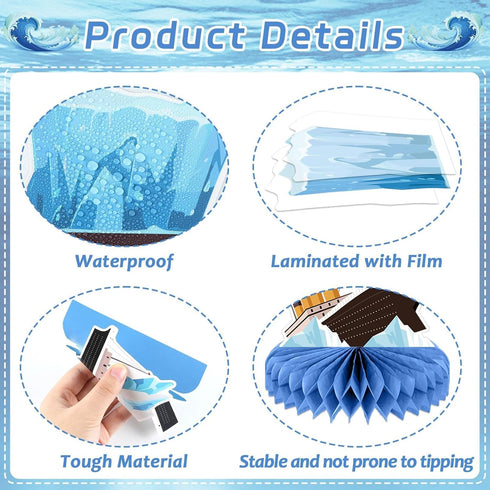 12Pcs Nautical Party Supplies Cruise Ship Birthday Honeycomb Centerpieces for Ocean Party Decorations Ship Theme Table