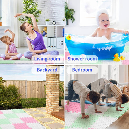 0.4 Inch 16 Foam Play Mat for Baby, Thicked Interlocking Floor Mats with Solid Colors, Squares Non-Toxic Baby Play Mat