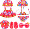 Kajaia 8 Pcs Doll Swimsuit, 18 Inch Doll Clothes and Accessories, Bikini, Dress, Flip Flops, Hat Outfit