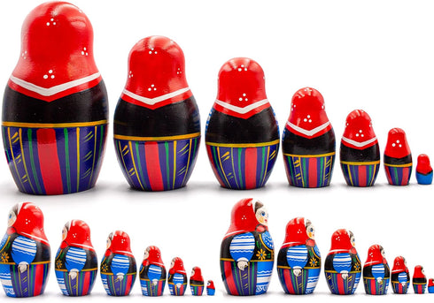 AEVVV Polish Nesting Dolls Set of 7 pcs - Matryoshka Dolls in Polish Costumes with Ornaments Made in Poland