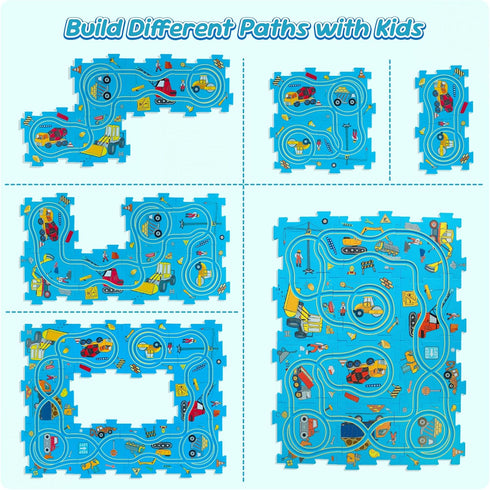 3-5 Bulldozer 3 4 5 6 Plastic Puzzles for Kids Ages with Toy Car + Cement Mixer, Toddler Puzzles Gift, Critical