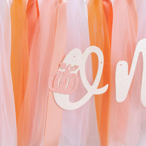 VANGNING First Birthday High Chair Tutu Skirt Banner - Pumpkin Theme Party Decor
