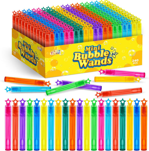 240 Pieces Mini Bubble Wands, Assortment Party Favors for Kids, Goodie Bags, Themed Birthday, Halloween, Wedding Gifts