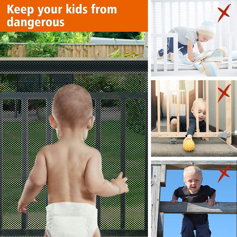 Child Safety Net, Durable Banister Guard for Baby Proofing Stairs, Easy to Install Stair Netting for Kids & Pets