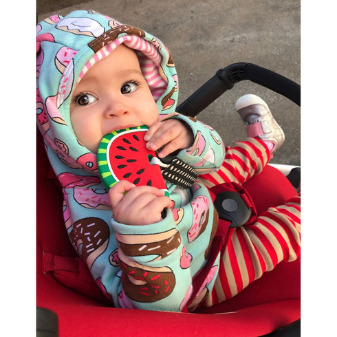 BPA Free Watermelon Fruit Teethers for Babies, Happy Baby Food Teether, Infant Toddler Silicone Chewing Toy