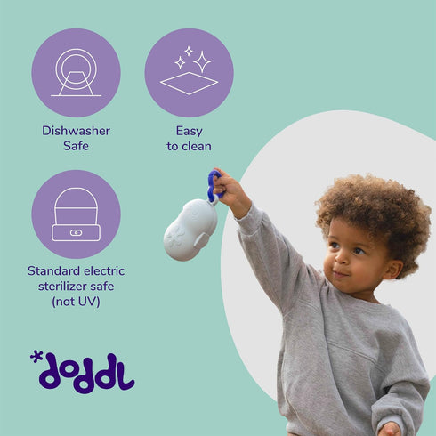 doddl Toddler Travel Utensil Case, Fits Toddler Fork, Spoon and Knife Sets, Clips to Bags & Strollers, Dishwasher Safe
