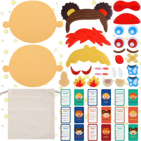 43 Pcs Social Emotional Learning Activities for Kids - Preschool Emotion Cards Making Faces and Describe Feelings