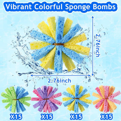 Blueweenly 60 Summer Pcs Reusable Water Balls for Outdoor Water Sponges Kids Games Toys Soft Quick Soak Pool Fight Toys
