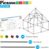 PicassoTiles Kids Fort Building Kit - 150 Piece Indoor and Outdoor Toy Set for STEM Learning and Pretend Play