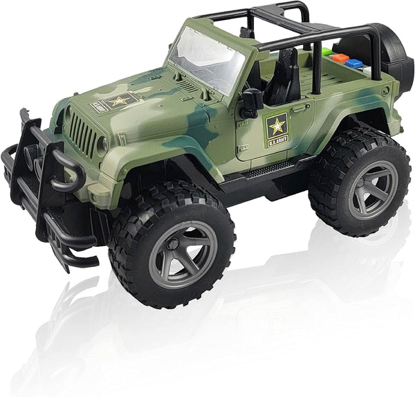 Lollipop United States Army Friction Powered 1/16 Model Off Road Vehicle with Light & Sound