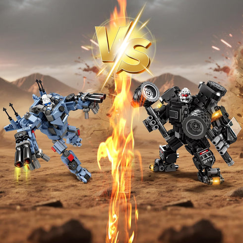 Set, 4 (1463 Transforming Mech Robot Building Blocks Types of Destroy Warrior City Mecha Action Figure with Weapons
