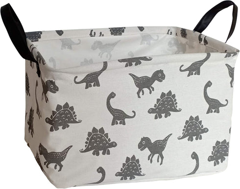 Rectangular Storage Bin Shelf Basket, Waterproof Canvas Fabric Toy Box with Handles, Gift Basket for Home