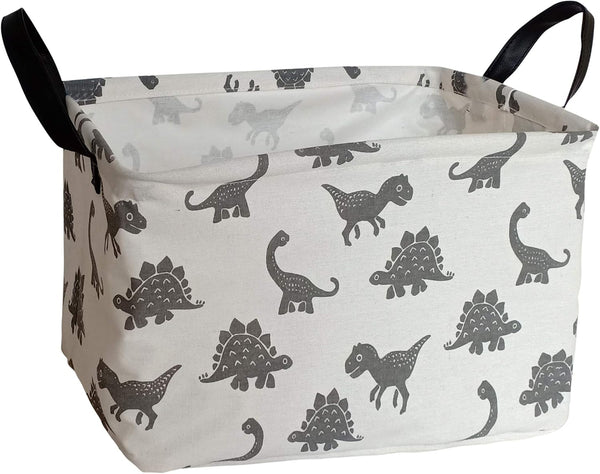 Rectangular Storage Bin Shelf Basket, Waterproof Canvas Fabric Toy Box with Handles, Gift Basket for Home