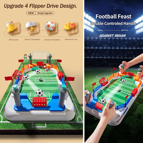 Mini Foosball Games 2022 - New Tabletop Football Soccer Pinball for Indoor Game Room, Family Board Game
