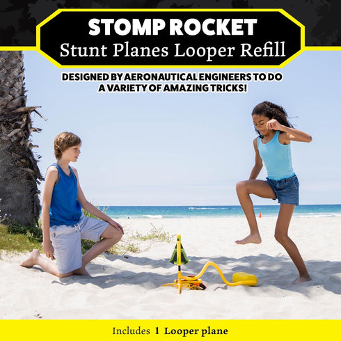 Stomp Rocket Stunt Airplane Refill - Looper Plane Launcher for Kids, Fun Outdoor Toys & Gift, Soars Over 100 Feet