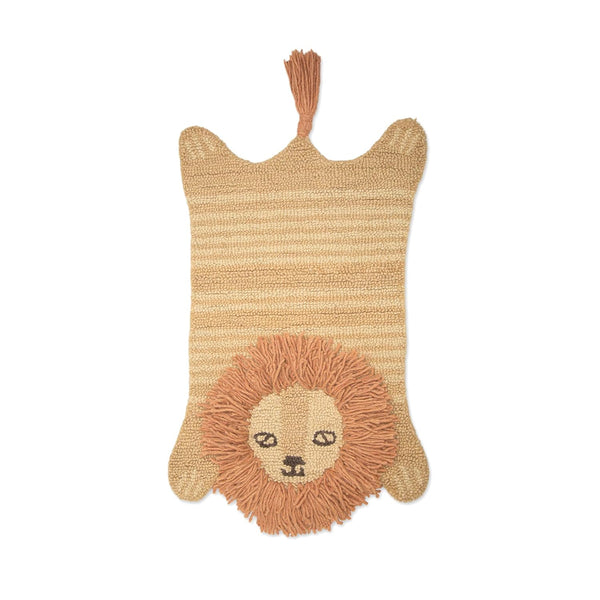 Crane Baby Lion Shaped Nursery Rug, Handmade 100% Wool Safari Animal Rug