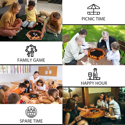 1-6 16 TooyBing Upgraded Players Shut The Box Dice Game, Wooden Board Table Family Game for Kids and Adults with Dice