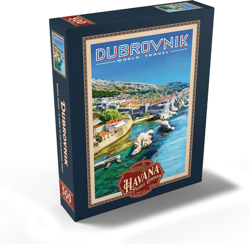 MyPuzzle Dubrovnik, Croatia Vintage Travel Poster, Premium 500 Piece Jigsaw Puzzle for Adults