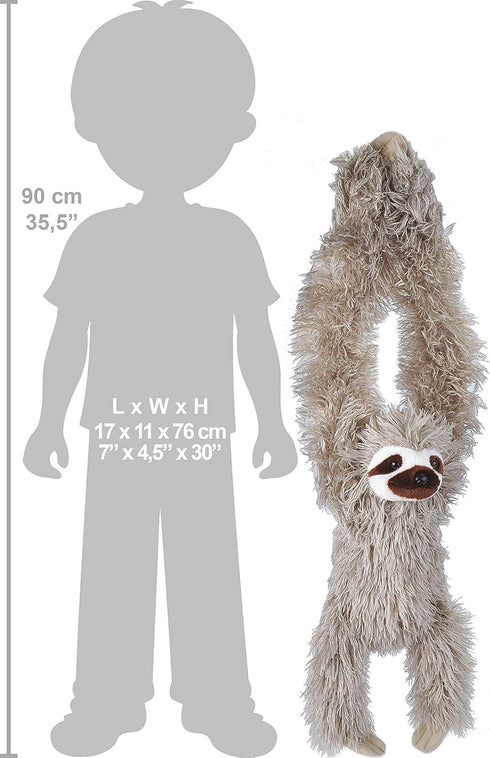 30 inches Wild Republic Hanging Three Toed Sloth Plush, Stuffed Animal, Plush Toy, Gifts for Kids, Zoo Animals