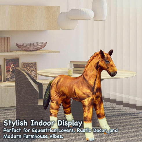 Jet Creations Inflatable Horse – 38" Long, Golden Brown Lifelike Blow-Up Animal Toy for Decoration, Party