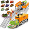 Dinosaur Carrier Truck Race Track Toys for Kids 3-5, Large Toy Cars