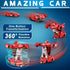 Transform Remote Control Car Robot, 1:18 Scale Police Car with Flashing Light, 360 Degree Rotating Drifting