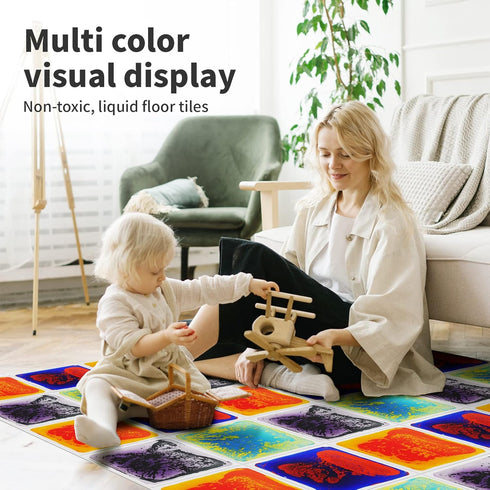 Art3d (11.8"x11.8" 4 Baby Sensory Water Mats for Autistic Children Square, Tiles