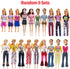 29 Pieces Doll Clothes and Accessories for 11.5 Inch Girl Dolls Outfit Including 5 Tops,5 Pants,3 Dresses,2 Fashionable Dresses,2 Swimwear,6 Pairs of Shoes, 1 Bag, 5 Hangers