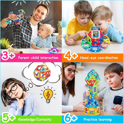 Magnetic Tiles for 3-8+ Year Old Boys Girls, Upgrade Magnetic Building Blocks Set Educational STEM Toys (40PCS)