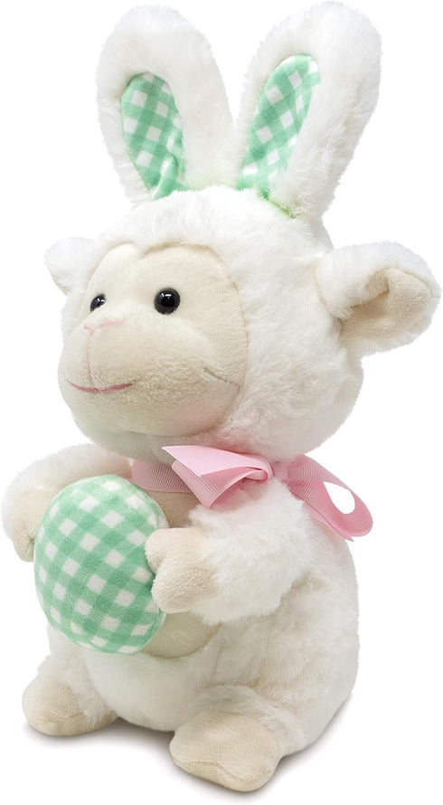 11" Animated Easter Plush Lamb with Bunny Ears - Leapin' Lucy | Dances to Song "Peter Cottontail" | Soft Stuffed Animal
