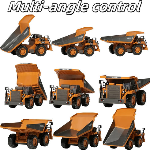 OrgaNatureQueen 9-Channel 3-5 4-7 8-12 2026 RC Dump Truck with Lights and Sound, Remote Control Construction Vehicles