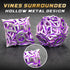 Metal DND Dice Set of 7 for Dungeons and Dragons, Hollow Polyhedral Vine Dice Set with Case for Tabletop Games