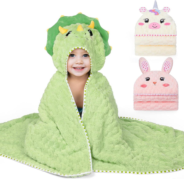 FIOBEE Toddler Bath Towel with Hood Baby Towels, 55x28 inch Large Soft