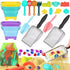 Beach Sand Toys for Kids,Sand toys with 2 Collapsible Beach Bucket,2 Beach