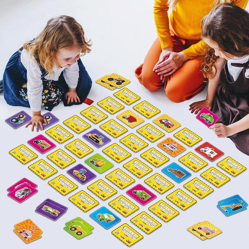 100 3-8 gisgfim PCS Memory Matching Game Trucks Concentration Memory Card Games for Kids Preschool Educational Ages A