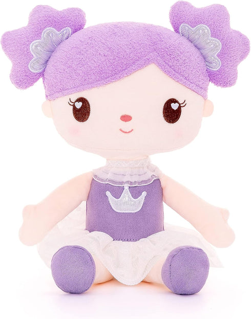 Gloveleya 14" Plush Candy Princess Doll, Purple Baby Doll Girls Gifts with Gift Bag