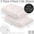 Set 2p Sweet Jojo Designs Blush Pink and White Boho Floral Leaf Girl Baby Fitted Crib Sheet Infant Newborn Nursery