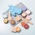 28pcs Playset, Set Wooden Cookie Maker Toy Kitchen Accessories, Kids Play Kitchen Cutting and Baking Food Toys Cookies