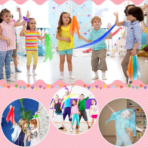 Augshy 20Pcs Egg Shakers Musical Instruments, 20 Pcs Dance Scarves for Kids Music Learning