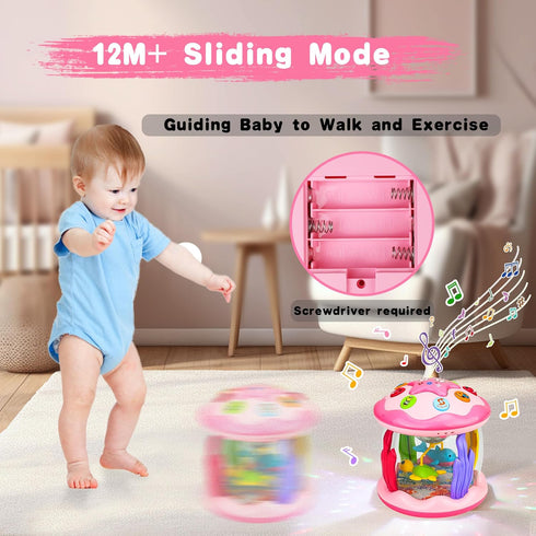 6-12 12-18 1 2 3 Aboosam Baby Girl Toys Months: Babies Ocean Rotating Light Up Musical Toys Months Crawling Learning